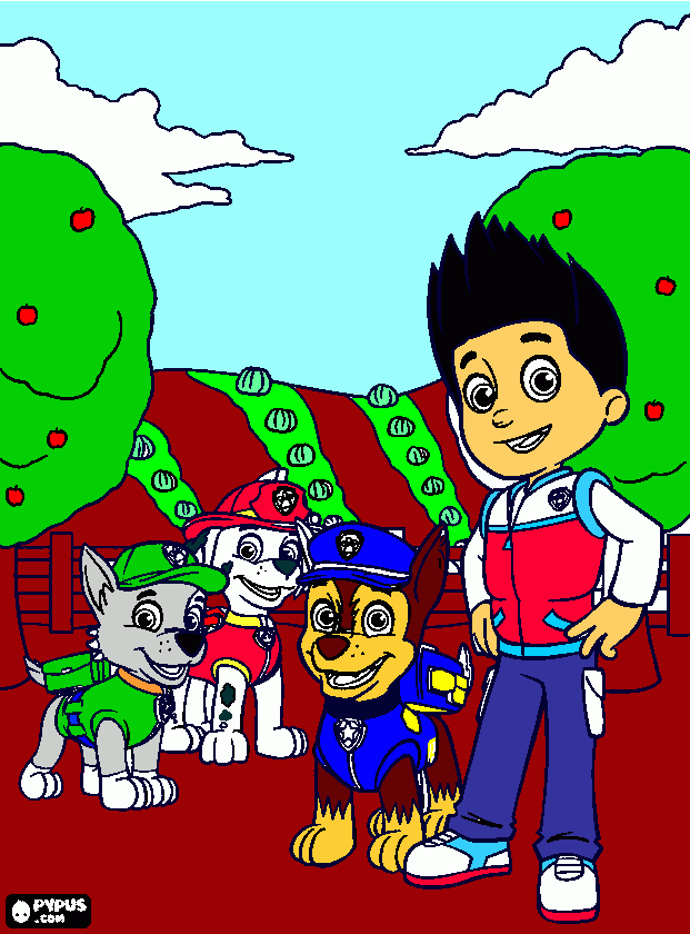 paw paltrol para colorear