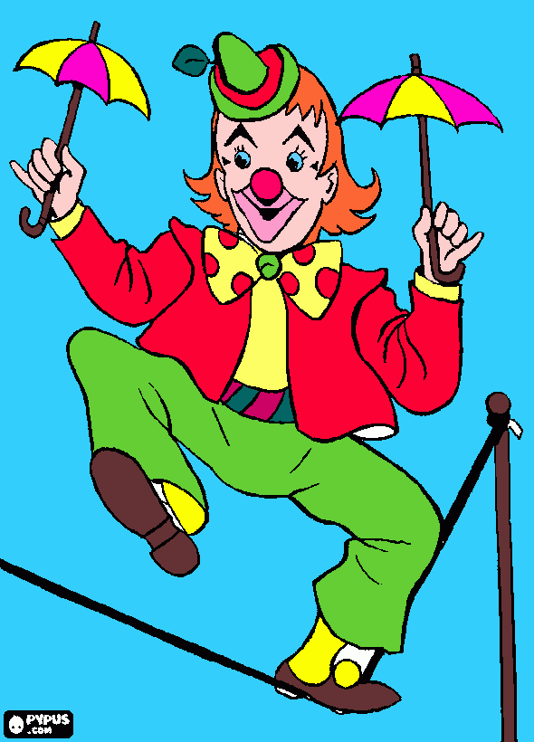 payaso alegre para colorear