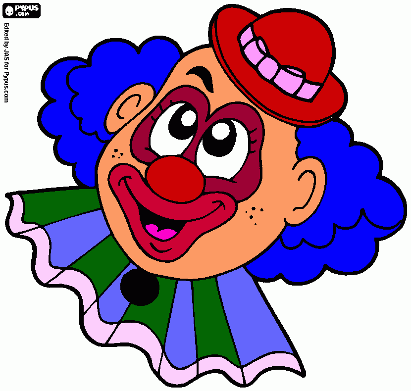 PAYASO CARNAVAL 3 AÑOS para colorear