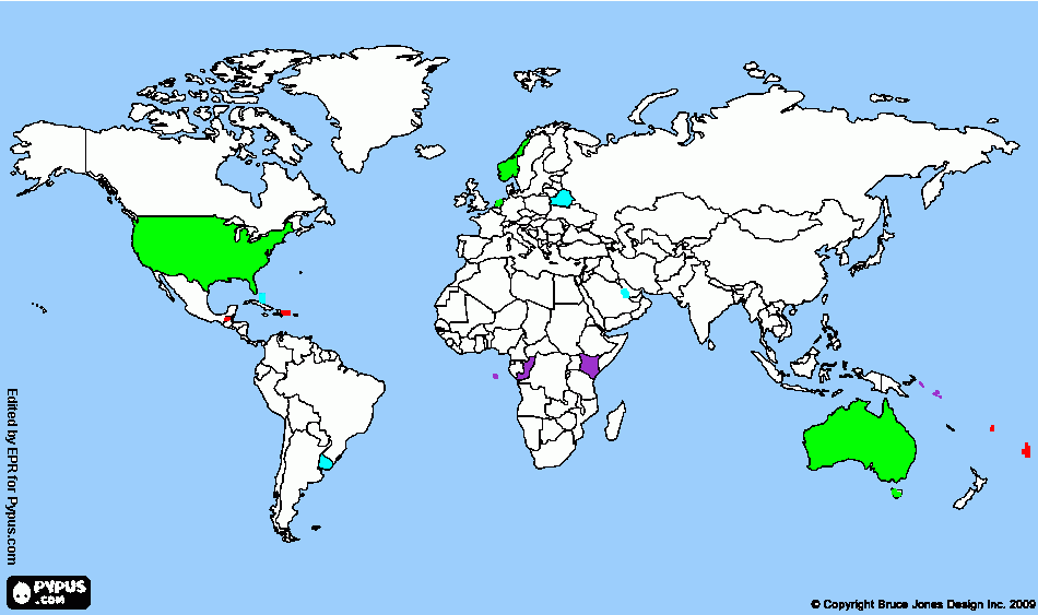 Países con IDH para colorear