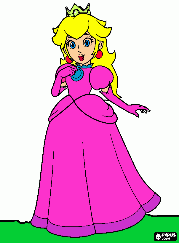 Peach del mario bros para colorear