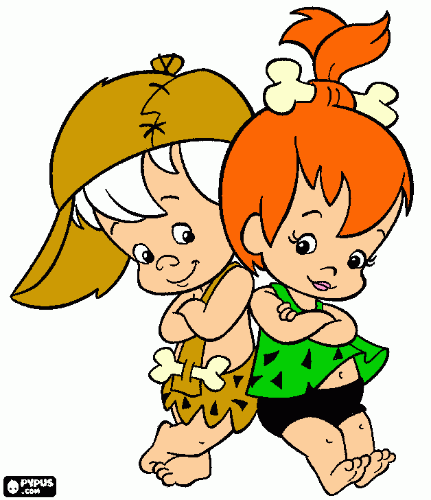pebel y bambam para colorear