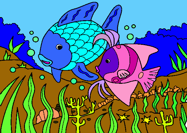 pecera para colorear