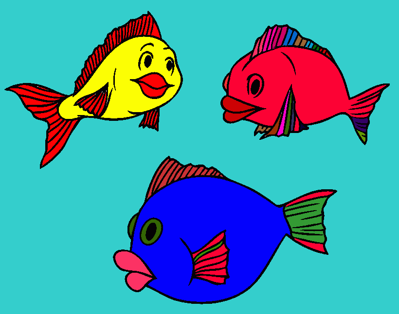 peces de colores para colorear