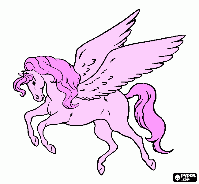 pegaso en madrugada para colorear