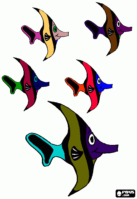 peixos para colorear