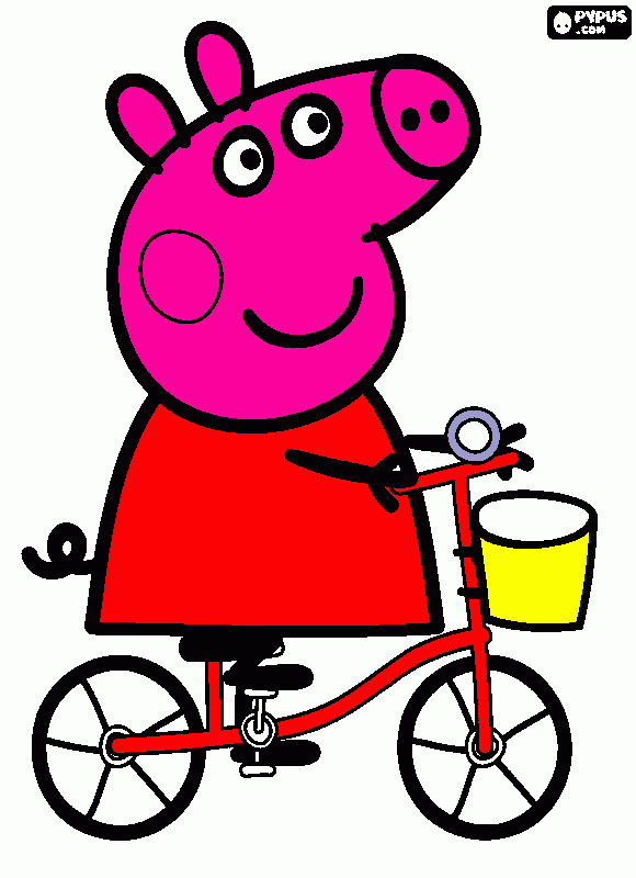 PEPA PIG ANDANDO EN BICICLETA para colorear