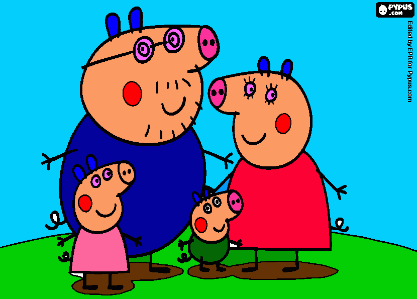 pepa pig familia para colorear