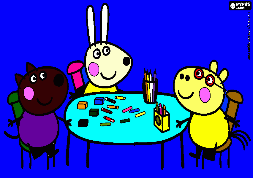 pepa y sus amigos para colorear