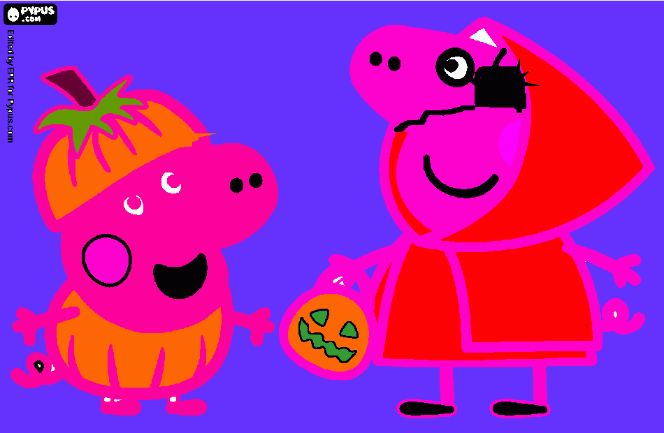pepa y yorch para colorear