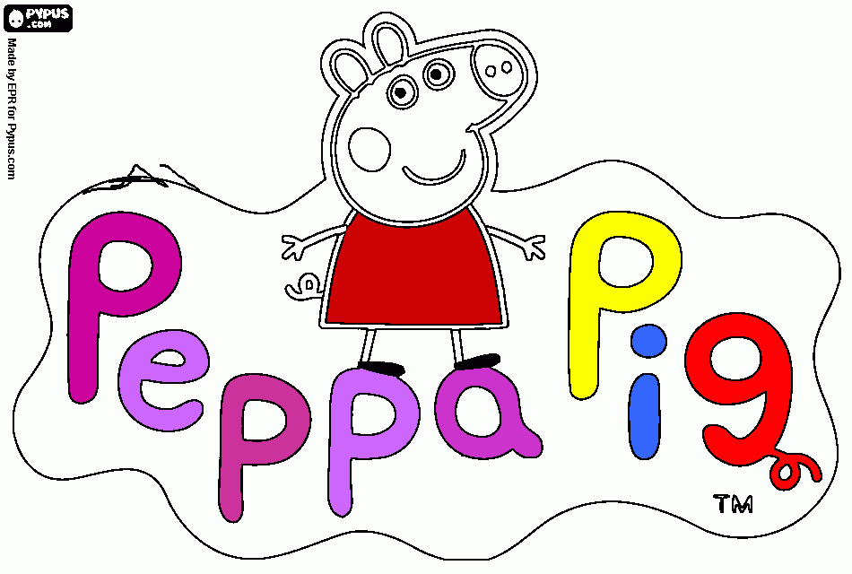 peppa a comienzo del programa para colorear