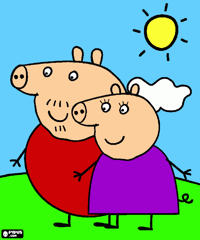 peppa abuelos para colorear