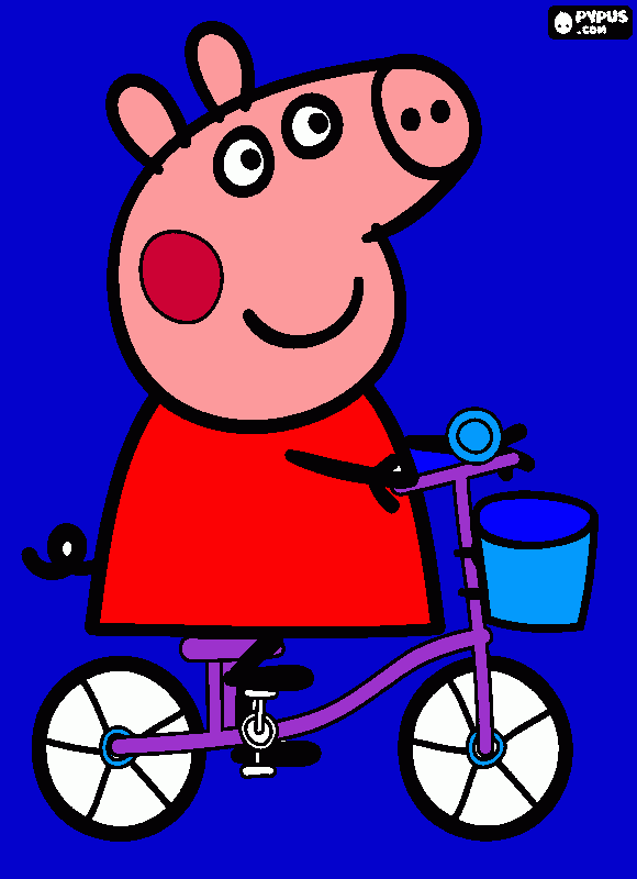 peppa en una bisicleta para colorear