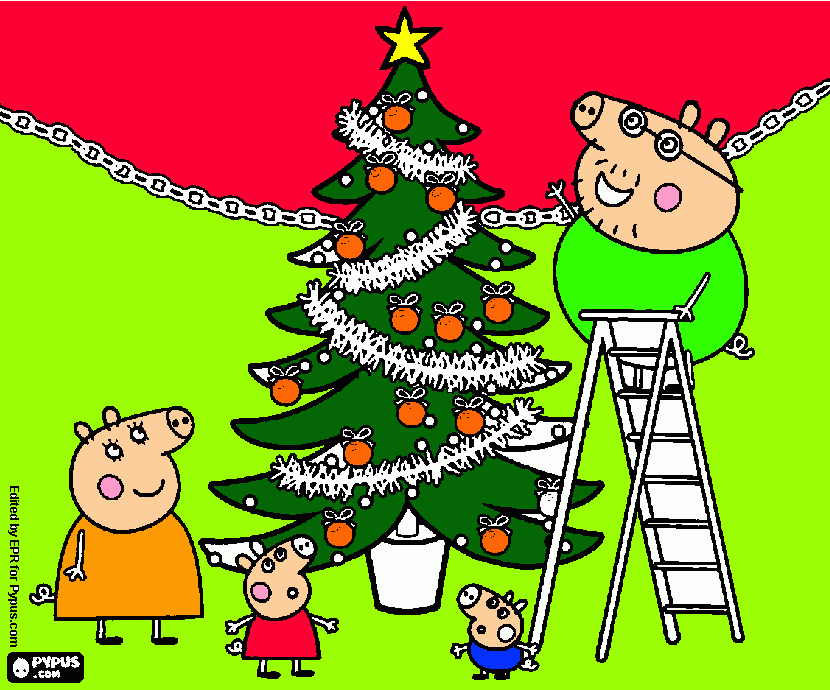 Peppa Navidad para colorear
