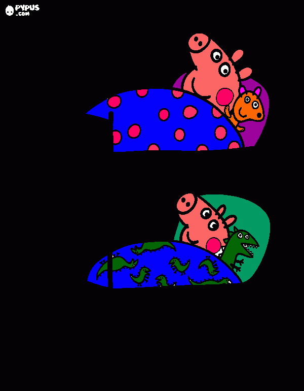 peppa pig durmiendo y tambien gorge para colorear