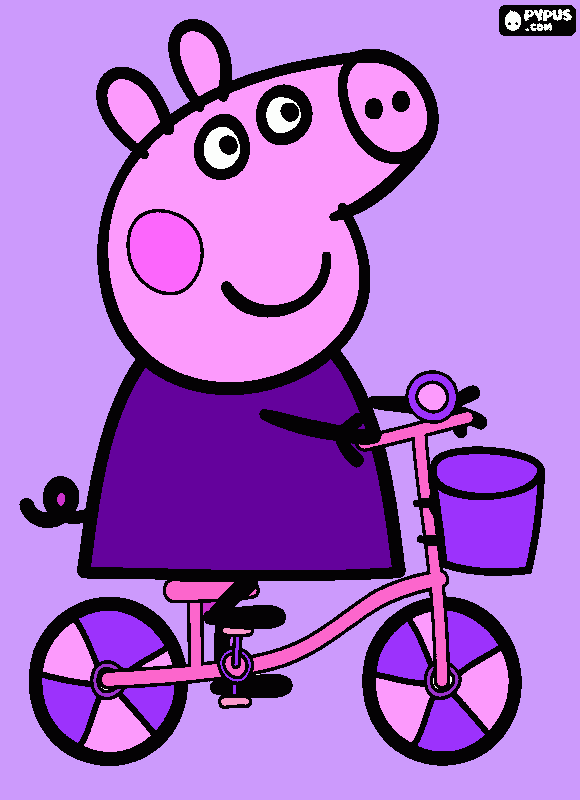 peppa pig lila para colorear