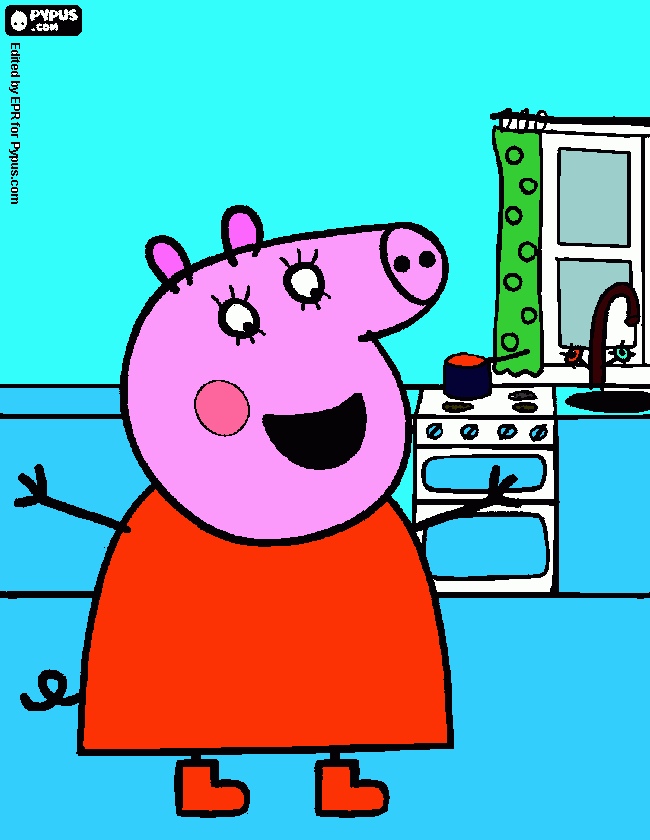 peppa pig. mama  cerdita para colorear
