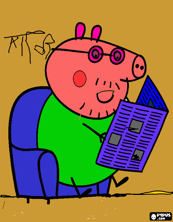 peppa pig papa  para colorear