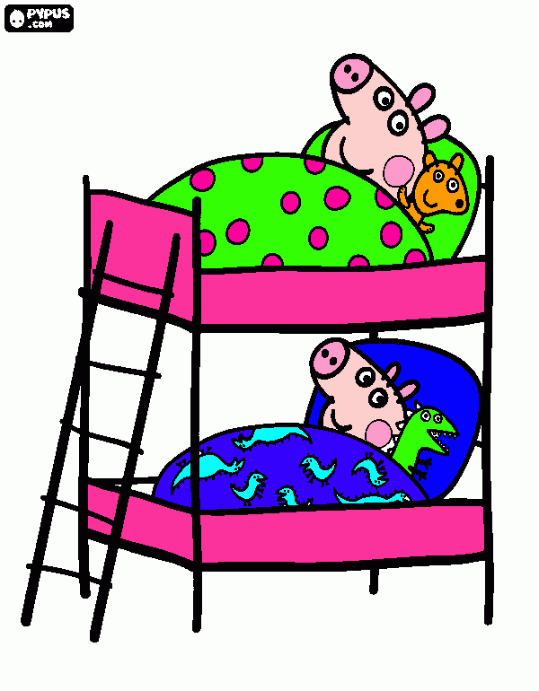 peppa y george's para colorear