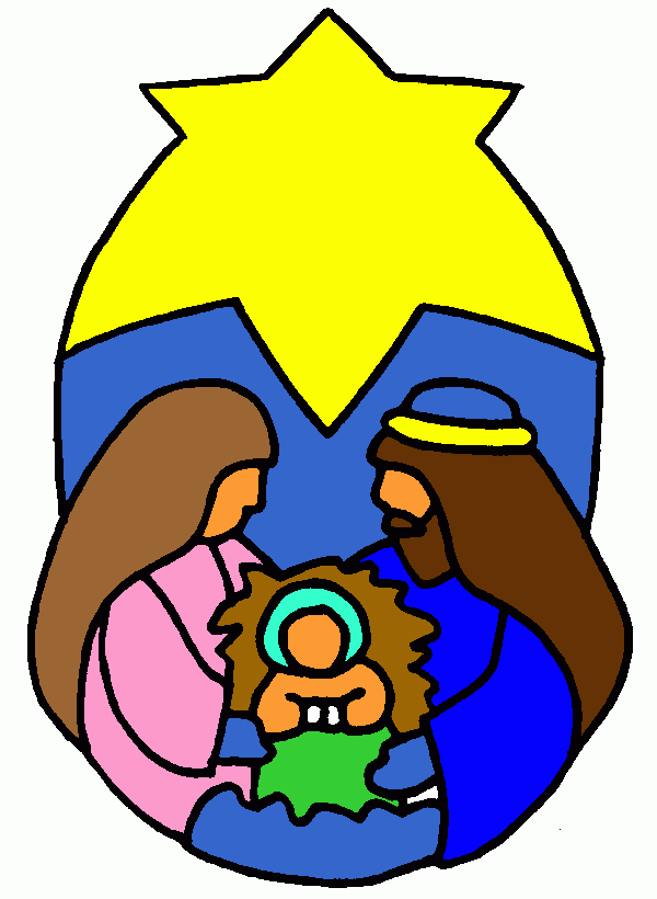 pequeño pesebre,maria jose y el niño jesus para colorear