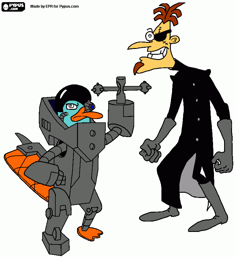 perri y doofensmir para colorear