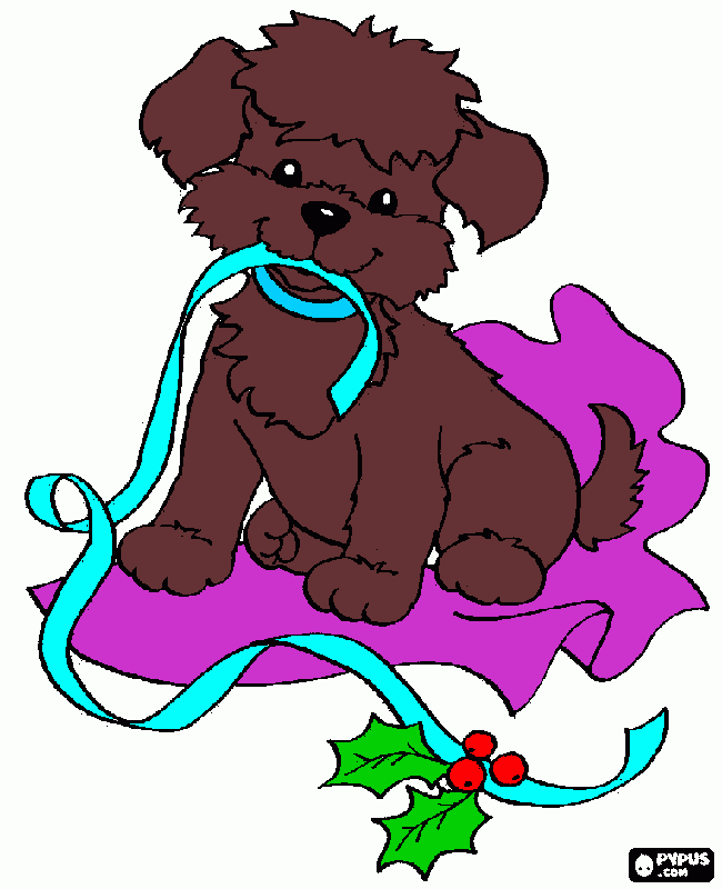 perrito marron para colorear