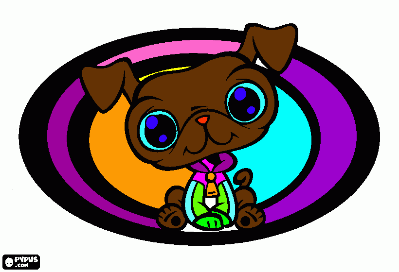 perrito multicolor para colorear