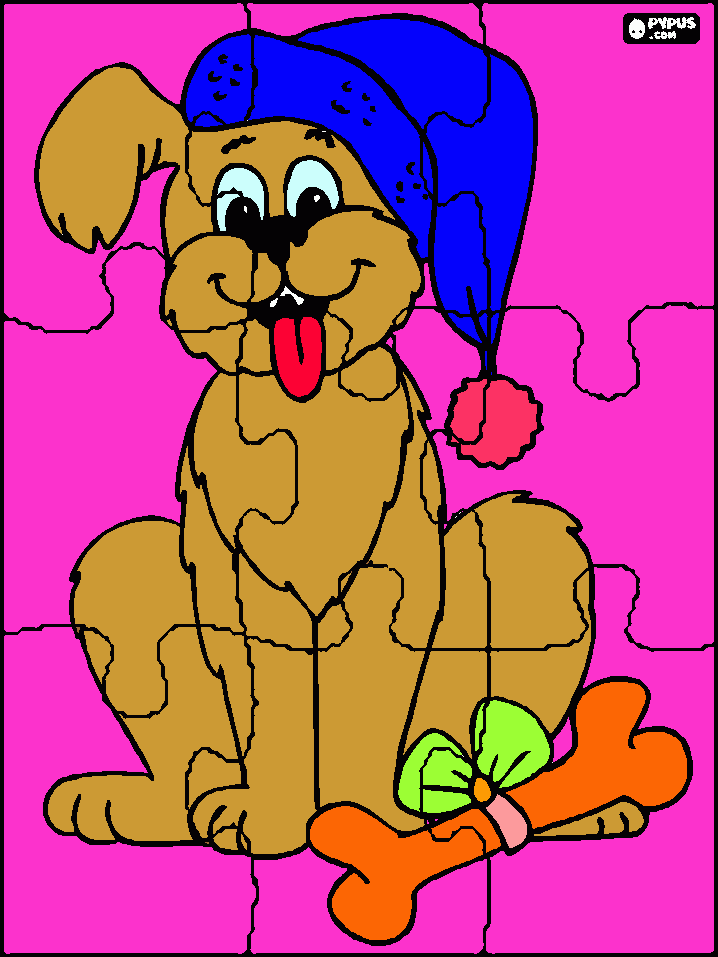 perrito navideño para colorear