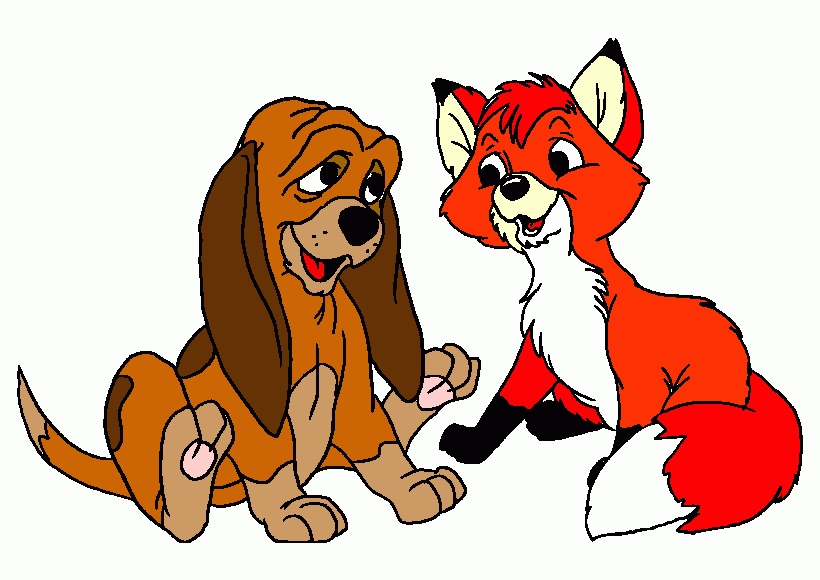 perrito y zorrita para colorear