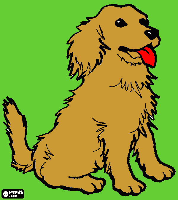 perro con lenguita pa afuera  para colorear