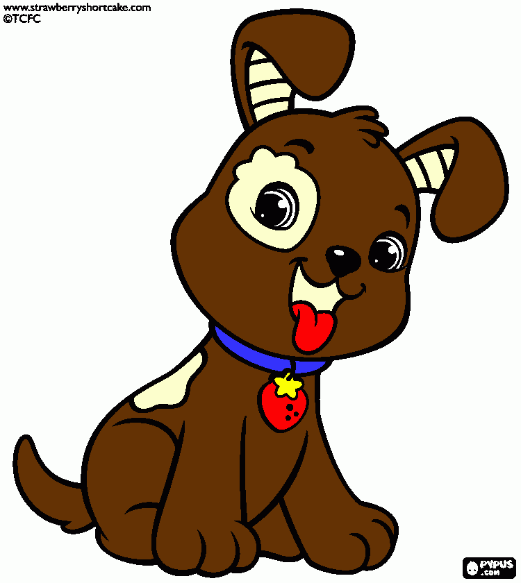 perro de fresita para colorear