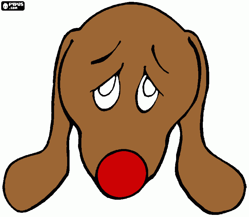 perro triste para colorear