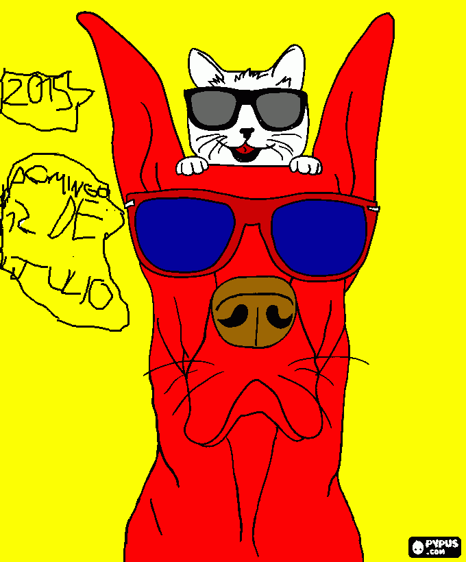 perro    y    gato para colorear