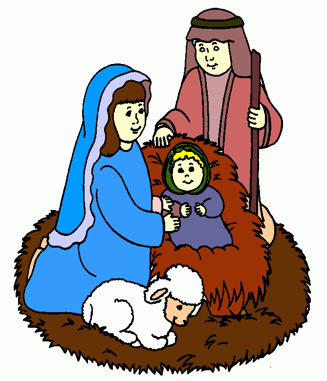 PESEBRE PARA PINTAR DE MARIA JESUS Y JOSE para colorear