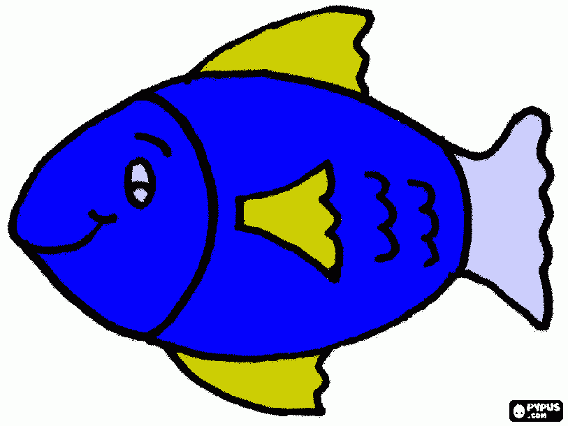 Pez Azul Para Colorear Pez Azul Para Imprimir