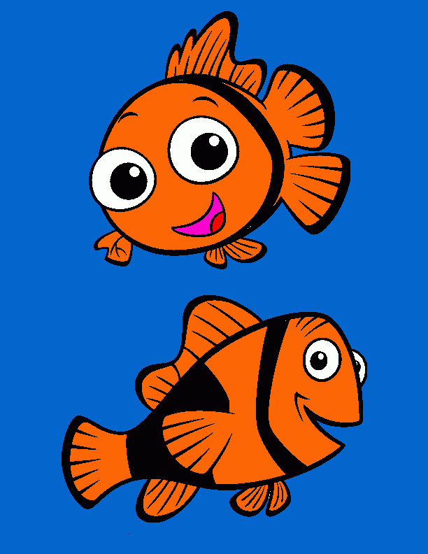 pez  nemo  y  su   padre para colorear