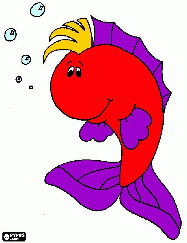 PEZ ROJO para colorear