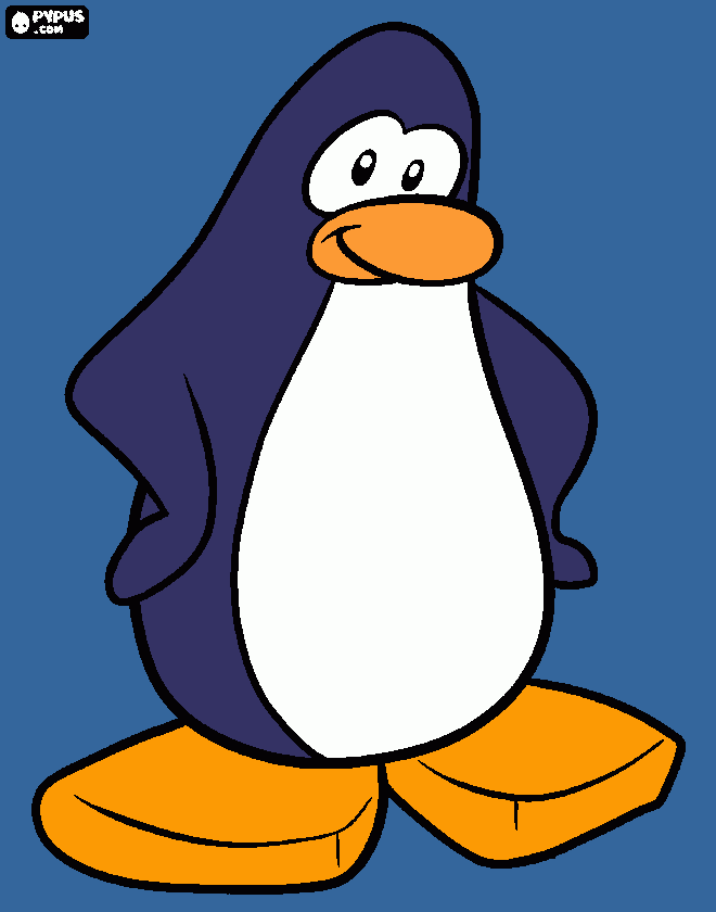 pinguinito de club penguin para colorear