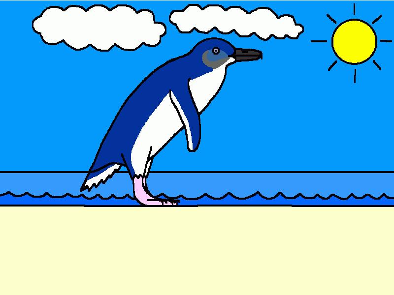 pingüino azul para colorear