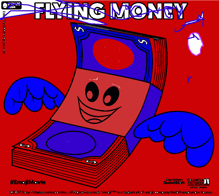 pintado el dinero para colorear