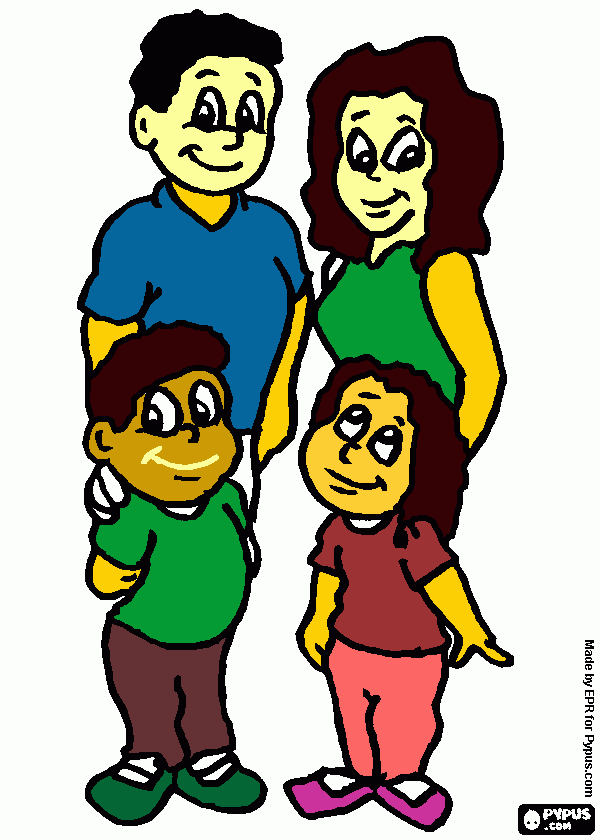 pintamos la familia para colorear