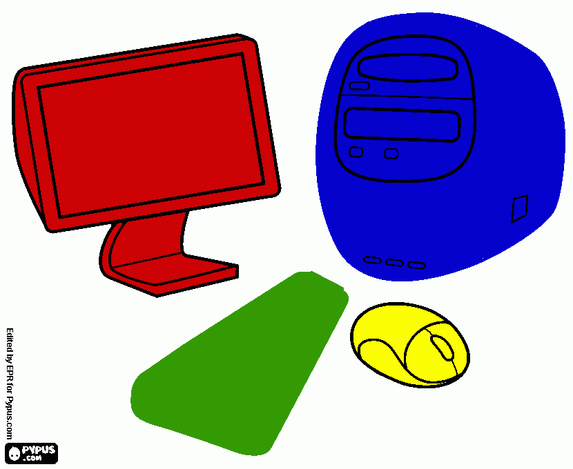 PINTAR LAS PARTES DEL COMPUTADOR para colorear