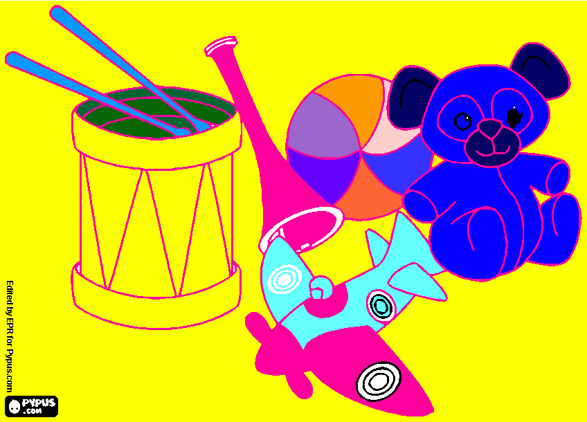 pintar los juguetes para colorear