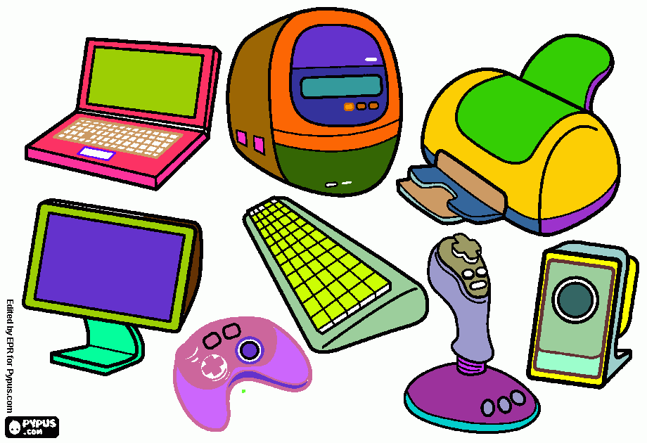 Pintura de equipos de Computacion para colorear