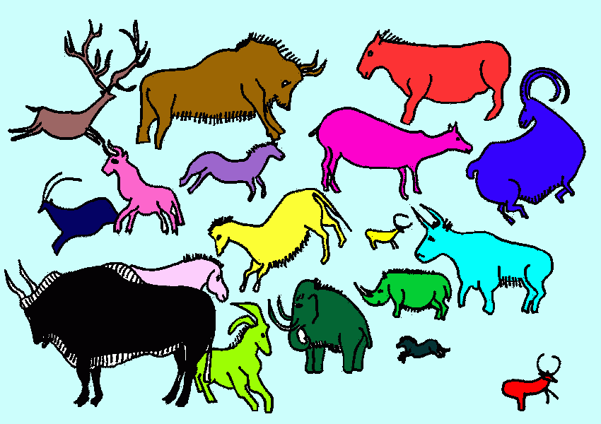 pinturas rupestres para colorear