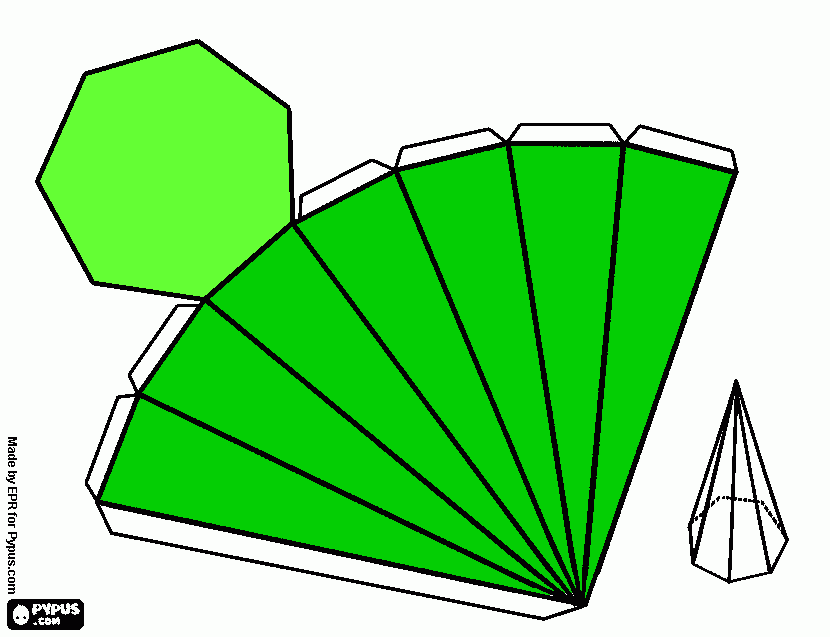 piramide octogonal para colorear