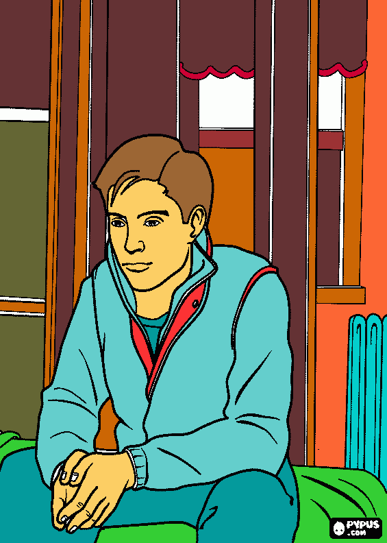 piter parker pensativo para colorear