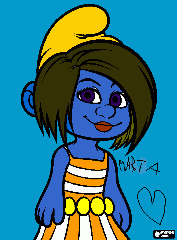 pitufina traviesa para colorear