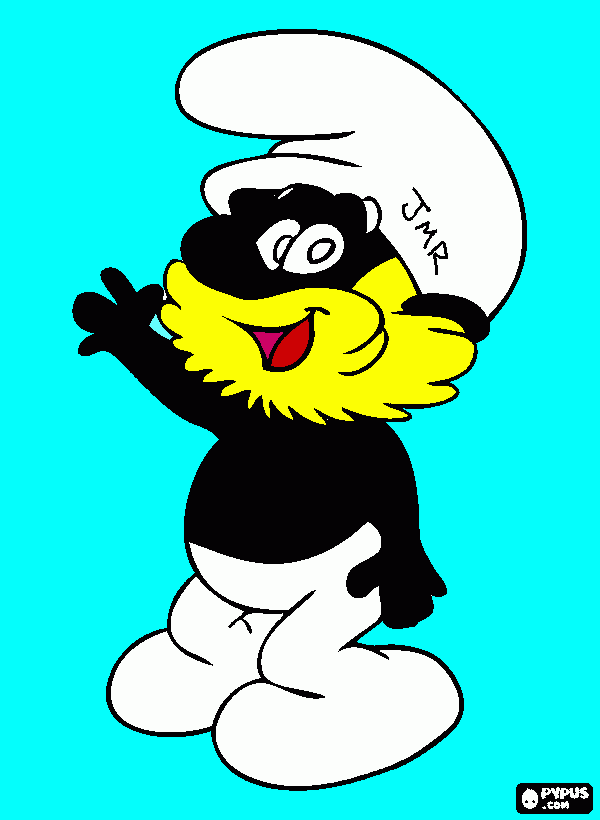 pitufo negro para colorear