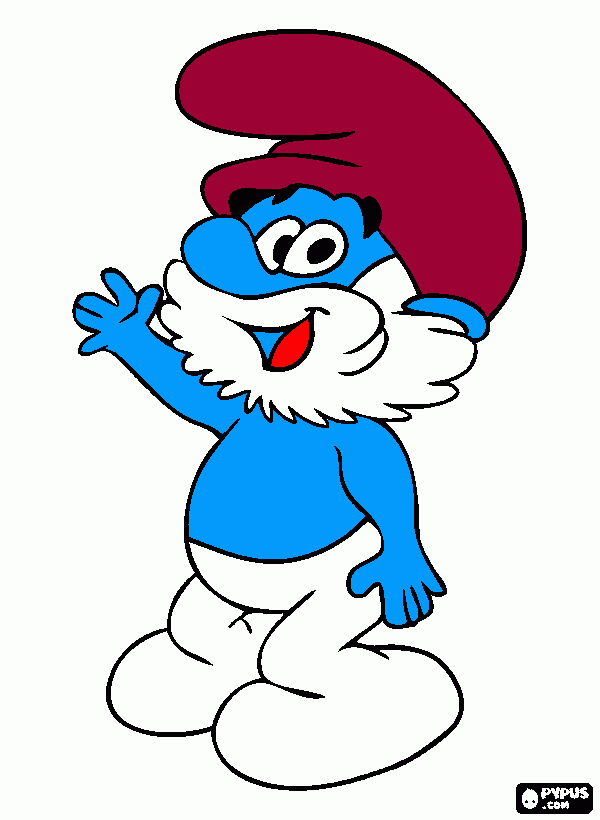 pitufo pitufo papa para colorear